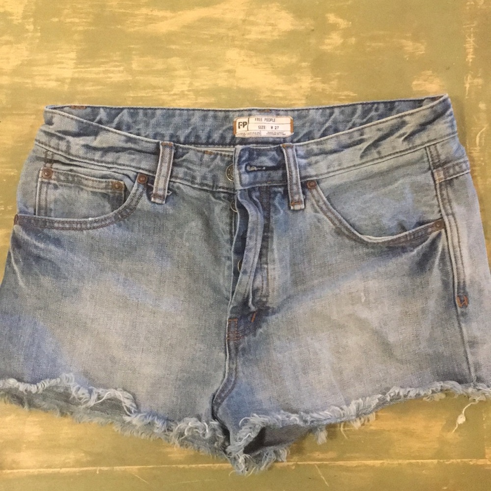 Free people high rise denim shorts